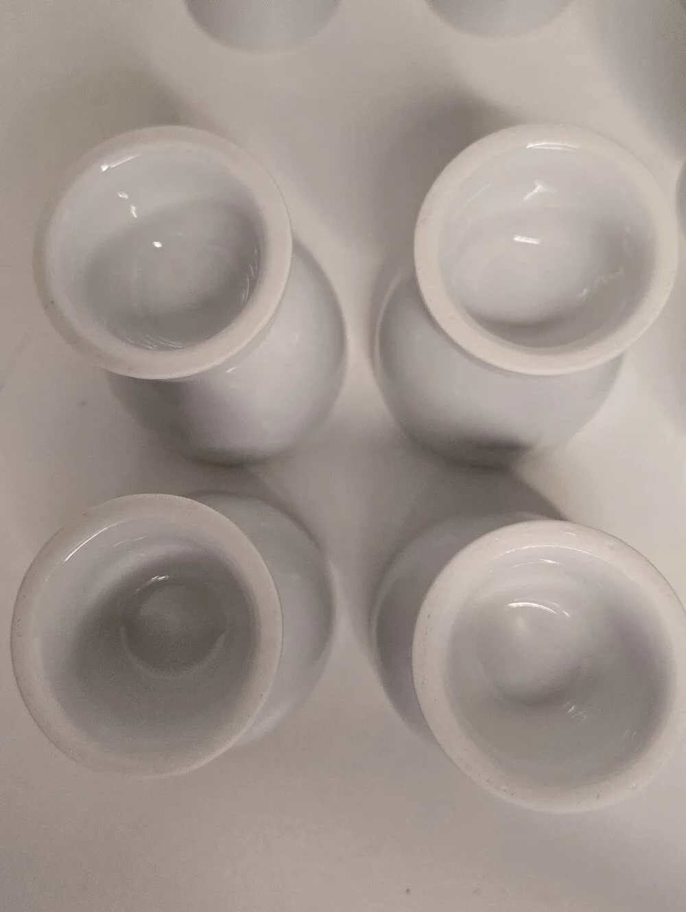 Set of 12 White Porcelain Double Egg Cups